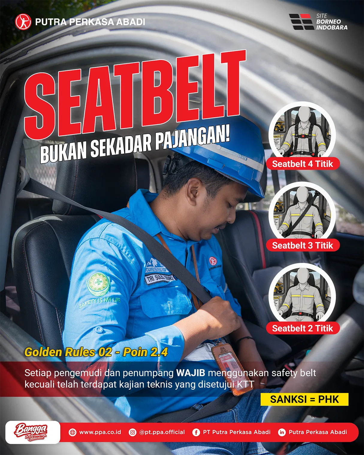 Tegakkan Golden Rules Keselamatan, Sanksi PHK Menanti Pelanggar Aturan Sabuk Pengaman di Area Tambang